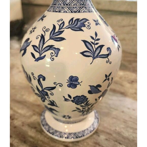 Coalport England One of A Limited Edition Vintage Blue White Decanter Vase - Picture 8 of 11